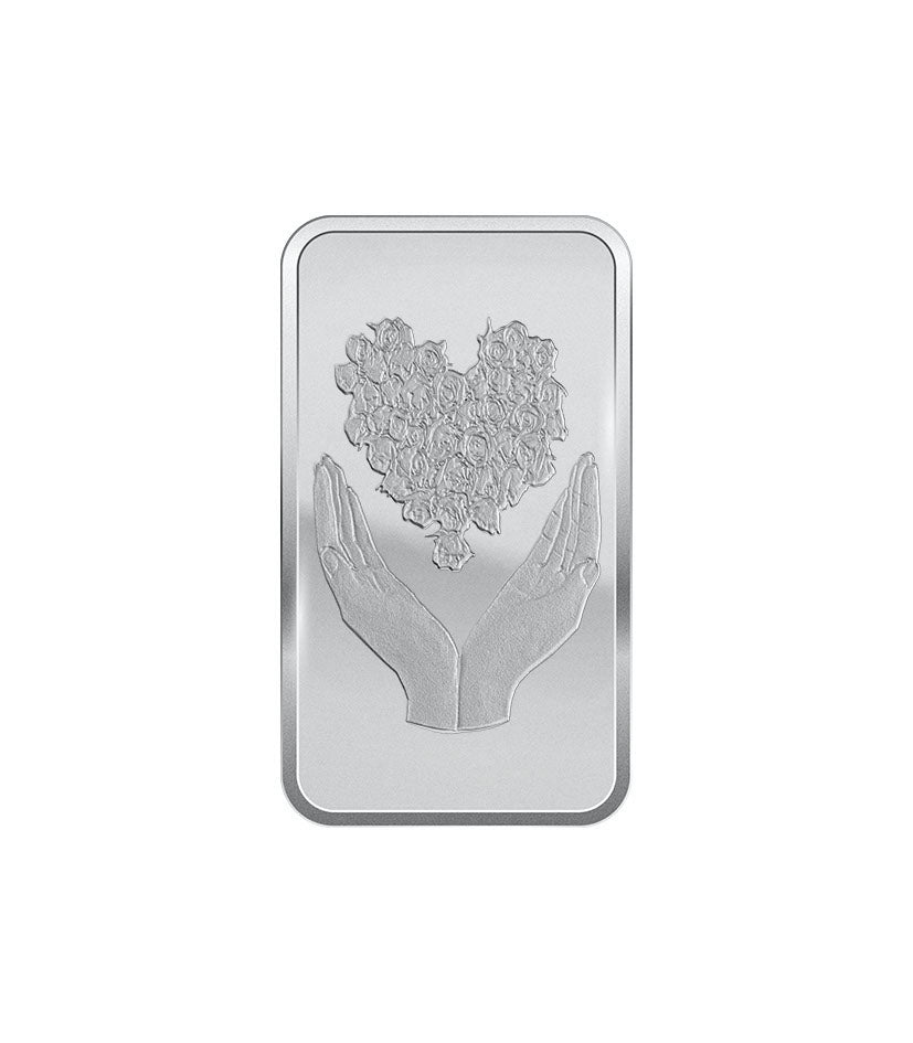 Bouquet of Hearts Silver Bar – 999.0 Fine Silver
