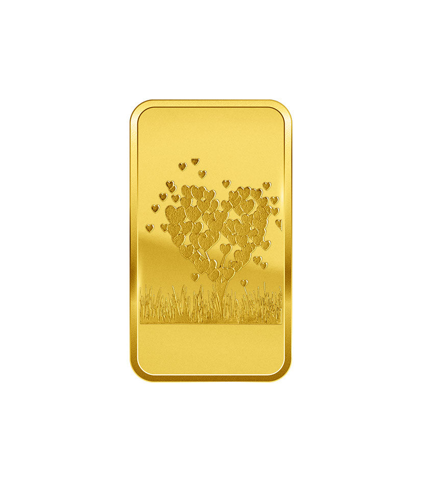 Love Tree Gold Rectangle Bar – 999.9 Pure Gold