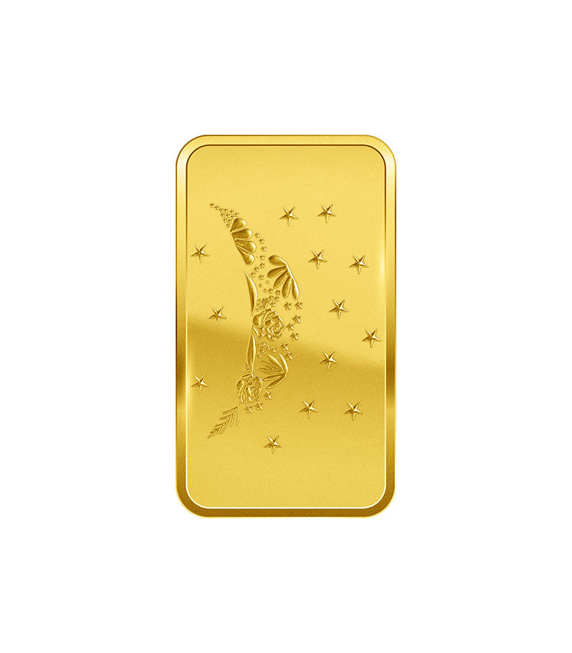 Moon Flower Gold Rectangle Bar – 999.9 Pure Gold