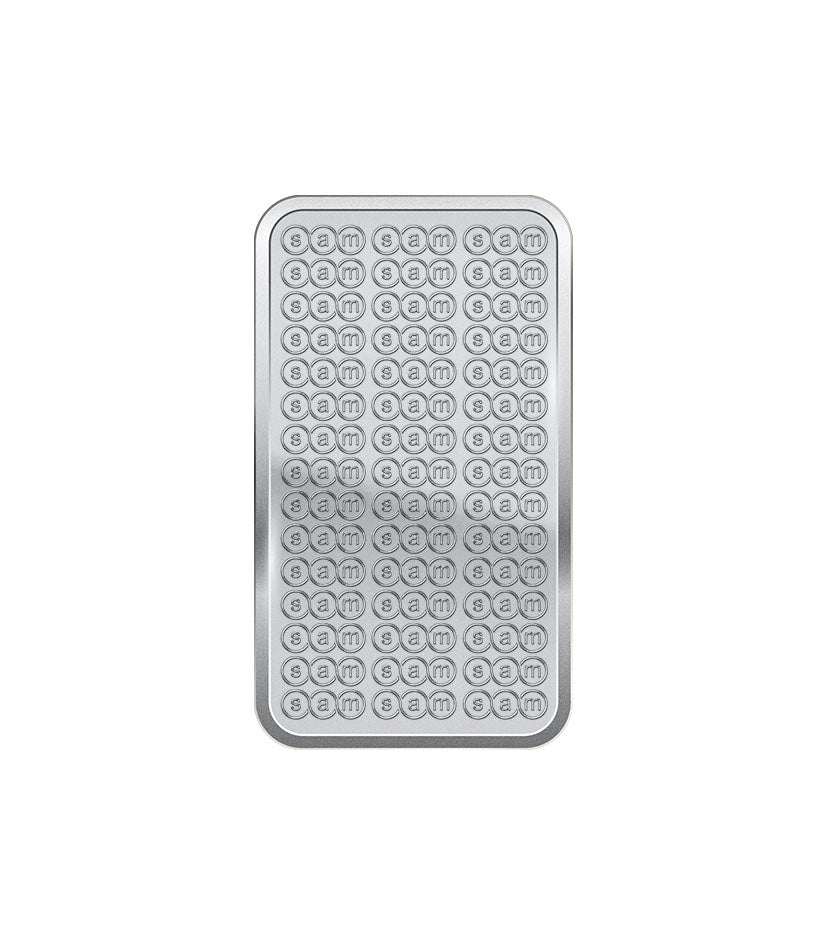 SAM Logo Silver Bar – 999.0 Fine Silver