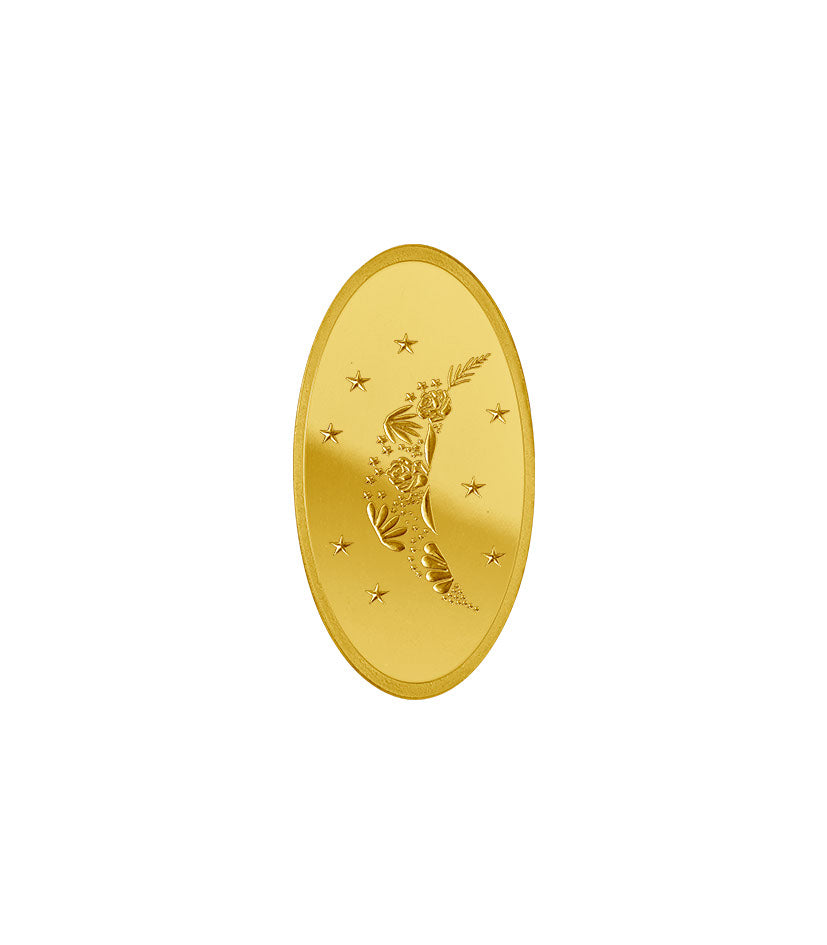 Moon Flower Gold Oval – 999.9 Pure Gold
